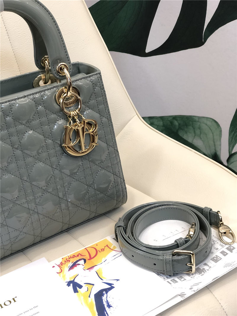 MEDIUM LADY Dior BAG Patent Cannage Calfskin High