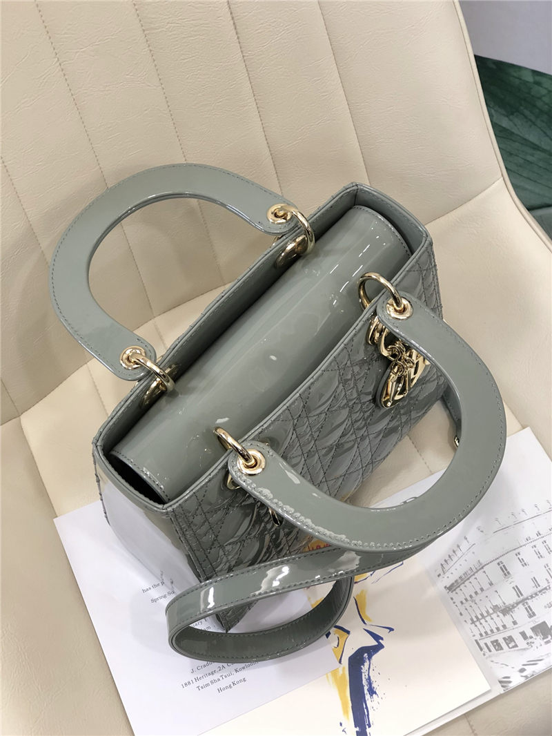 MEDIUM LADY Dior BAG Patent Cannage Calfskin High