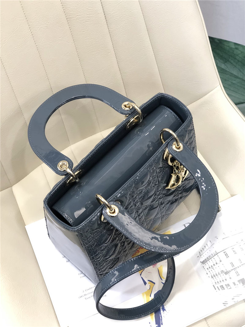 MEDIUM LADY Dior BAG Patent Cannage Calfskin High