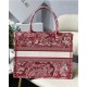 MEDIUM Dior BOOK TOTE Toile de Jouy Reverse Embroidery Red High