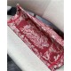 MEDIUM Dior BOOK TOTE Toile de Jouy Reverse Embroidery Red High