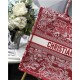 LARGE Dior BOOK TOTE Toile de Jouy Reverse Embroidery Red High