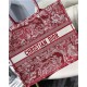 LARGE Dior BOOK TOTE Toile de Jouy Reverse Embroidery Red High