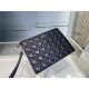 LARGE Dior CARO DAILY POUCH Supple Cannage Calfskin Black High