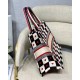 MEDIUM Dior BOOK TOTE Black, White and Red D-Chess Heart Embroidery High