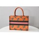 MEDIUM Dior BOOK TOTE Multicolor Dragon & Fire Embroidery Orange High