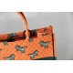 LARGE Dior BOOK TOTE Multicolor Dragon & Fire Embroidery Orange High