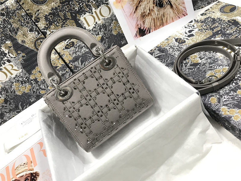 MINI LADY Dior BAG Strass Cannage Satin High