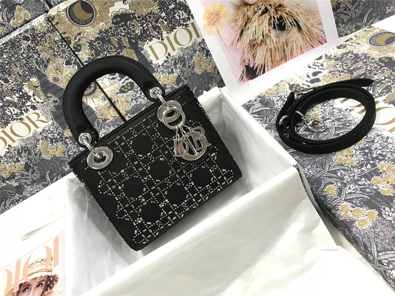 MINI LADY Dior BAG Strass Cannage Satin High