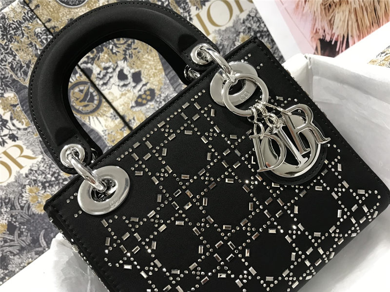 MINI LADY Dior BAG Strass Cannage Satin High