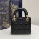 MINI LADY Dior BAG Cannage Lambskin Gold Metal Black High