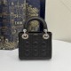 MINI LADY Dior BAG Cannage Lambskin Silver Metal Black High