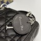 MINI LADY Dior BAG Cannage Lambskin Silver Metal Black High