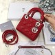 MINI LADY Dior BAG Cannage Lambskin Silver Metal Cherry High