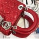 MINI LADY Dior BAG Cannage Lambskin Silver Metal Cherry High