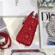 MINI LADY Dior BAG Cannage Lambskin Silver Metal Cherry High