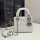 MINI LADY Dior BAG Cannage Lambskin Silver Metal White High