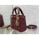 MINI LADY Dior BAG Cannage Lambskin Gold Metal Burgundy High