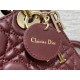 MINI LADY Dior BAG Cannage Lambskin Gold Metal Burgundy High