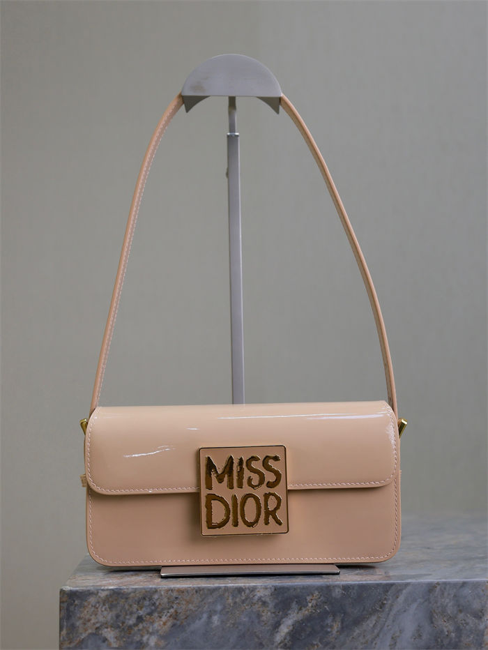 MISS DIOR FLAP BAG Patent Calfskin High