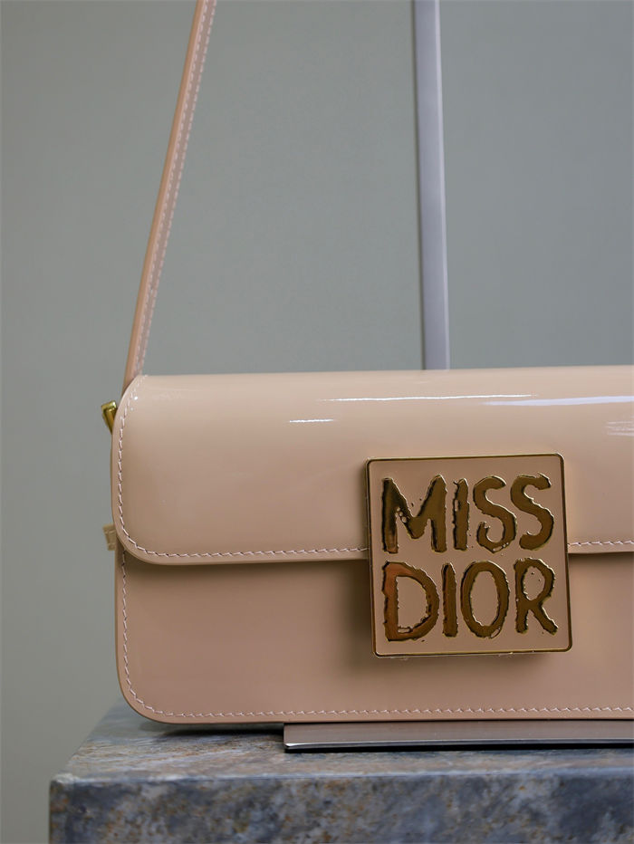 MISS DIOR FLAP BAG Patent Calfskin High