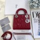 MINI LADY Dior BAG Patent Cannage Calfskin Silver Metal Red High