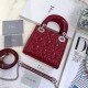 MINI LADY Dior BAG Patent Cannage Calfskin Silver Metal Red High