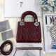 MINI LADY Dior BAG Patent Cannage Calfskin Silver Metal Burgundy High