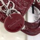 MINI LADY Dior BAG Patent Cannage Calfskin Silver Metal Burgundy High