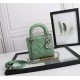 MINI LADY Dior BAG Patent Cannage Calfskin Silver Metal Green High