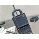 MINI LADY Dior BAG Patent Cannage Calfskin Silver Metal Blue High