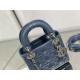 MINI LADY Dior BAG Patent Cannage Calfskin Silver Metal Blue High