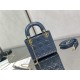 MINI LADY Dior BAG Patent Cannage Calfskin Blue High