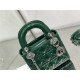 MINI LADY Dior BAG Patent Cannage Calfskin Silver Metal Dark Green High