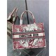 MEDIUM DiorAMOUR Dior BOOK TOTE Red and White D-Royaume d'Amour Embroidery High