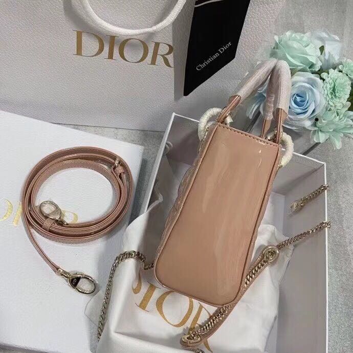 MINI LADY Dior BAG Patent Cannage Calfskin Nude High