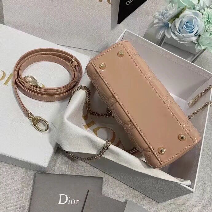 MINI LADY Dior BAG Patent Cannage Calfskin Nude High