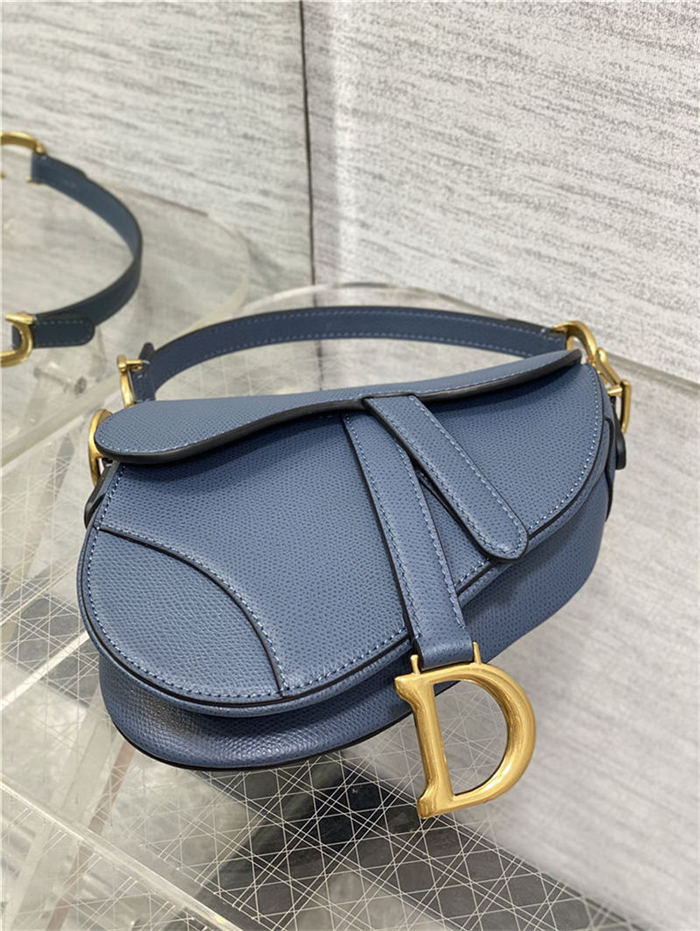 Mini SADDLE BAG Grained Calfskin Dark Blue High