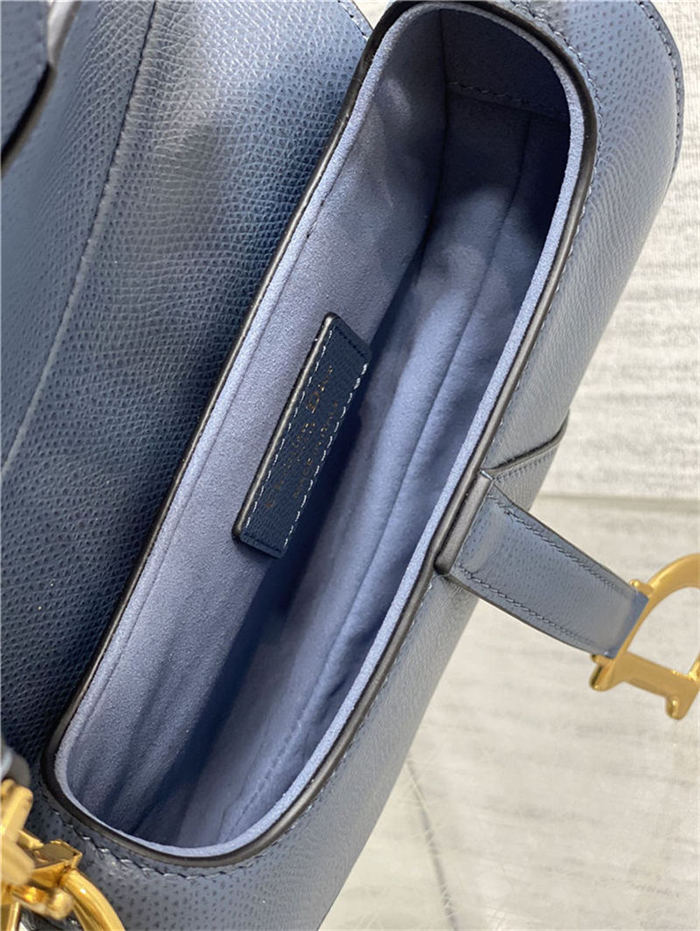 Mini SADDLE BAG Grained Calfskin Dark Blue High