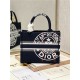 SMALL Dior BOOK TOTE Jute Canvas Embroidered with Dior Union Motif High