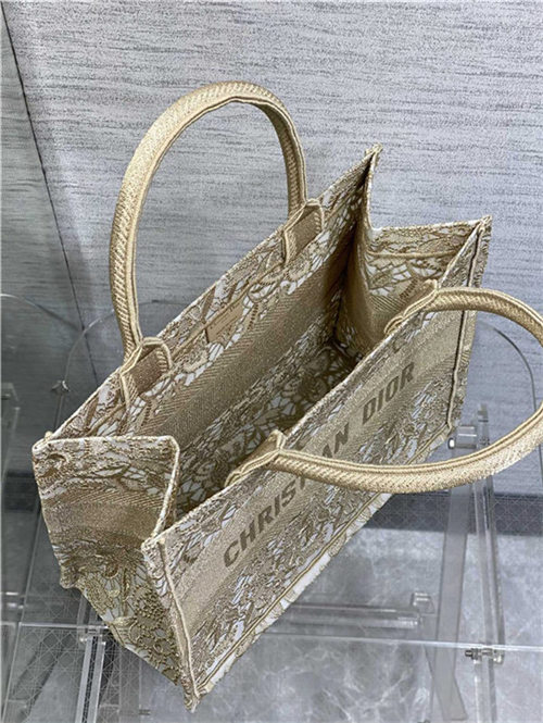 MEDIUM Dior BOOK TOTE D-Lace Embroidery with Macramé Effect High