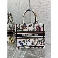 SMALL Dior BOOK TOTE Dior Petites Fleurs Embroidery White High