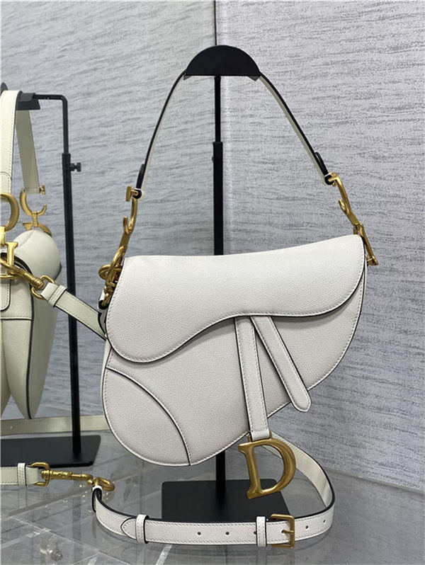 SADDLE BAG Grained Calfskin Ivory High