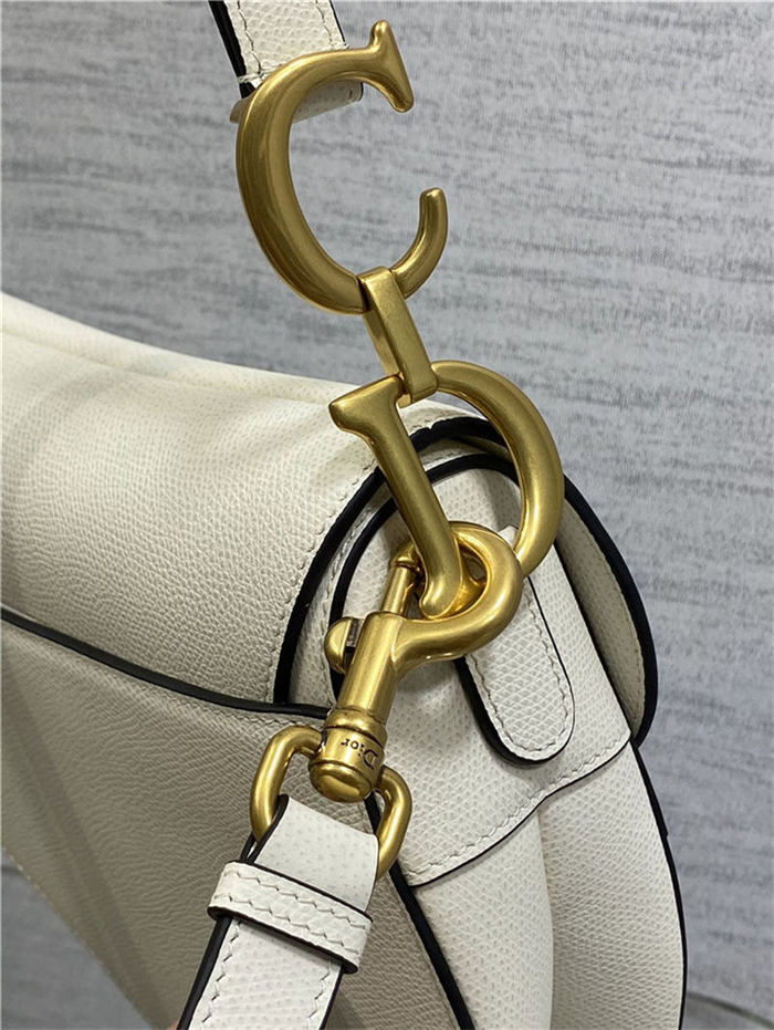 SADDLE BAG Grained Calfskin Ivory High