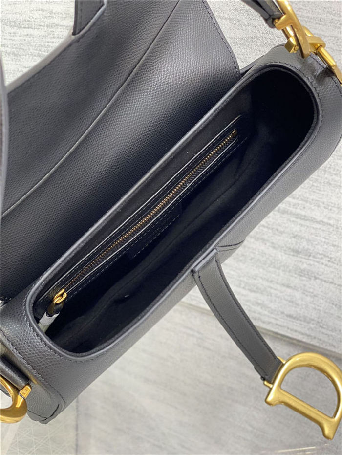 SADDLE BAG Grained Calfskin Black High