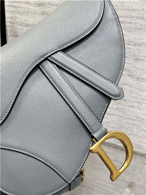 SADDLE BAG Grained Calfskin Light Blue High