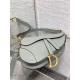 SADDLE BAG Grained Calfskin Gray High