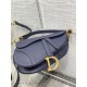 SADDLE BAG Grained Calfskin Navy Blue High