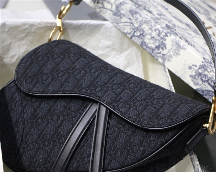 SADDLE BAG Dior Oblique Jacquard Black High