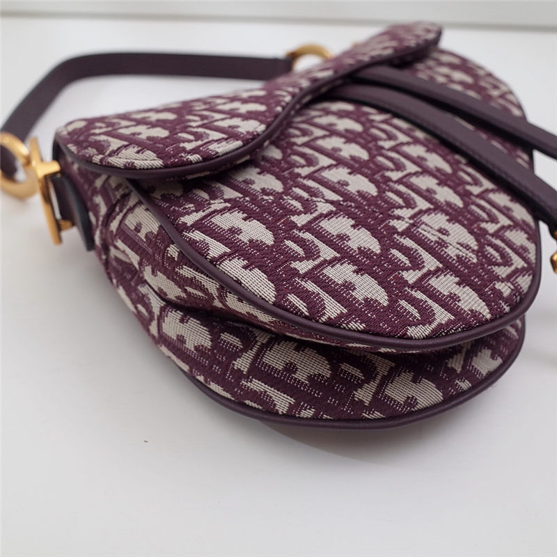 SADDLE BAG Dior Oblique Jacquard Burgundy High